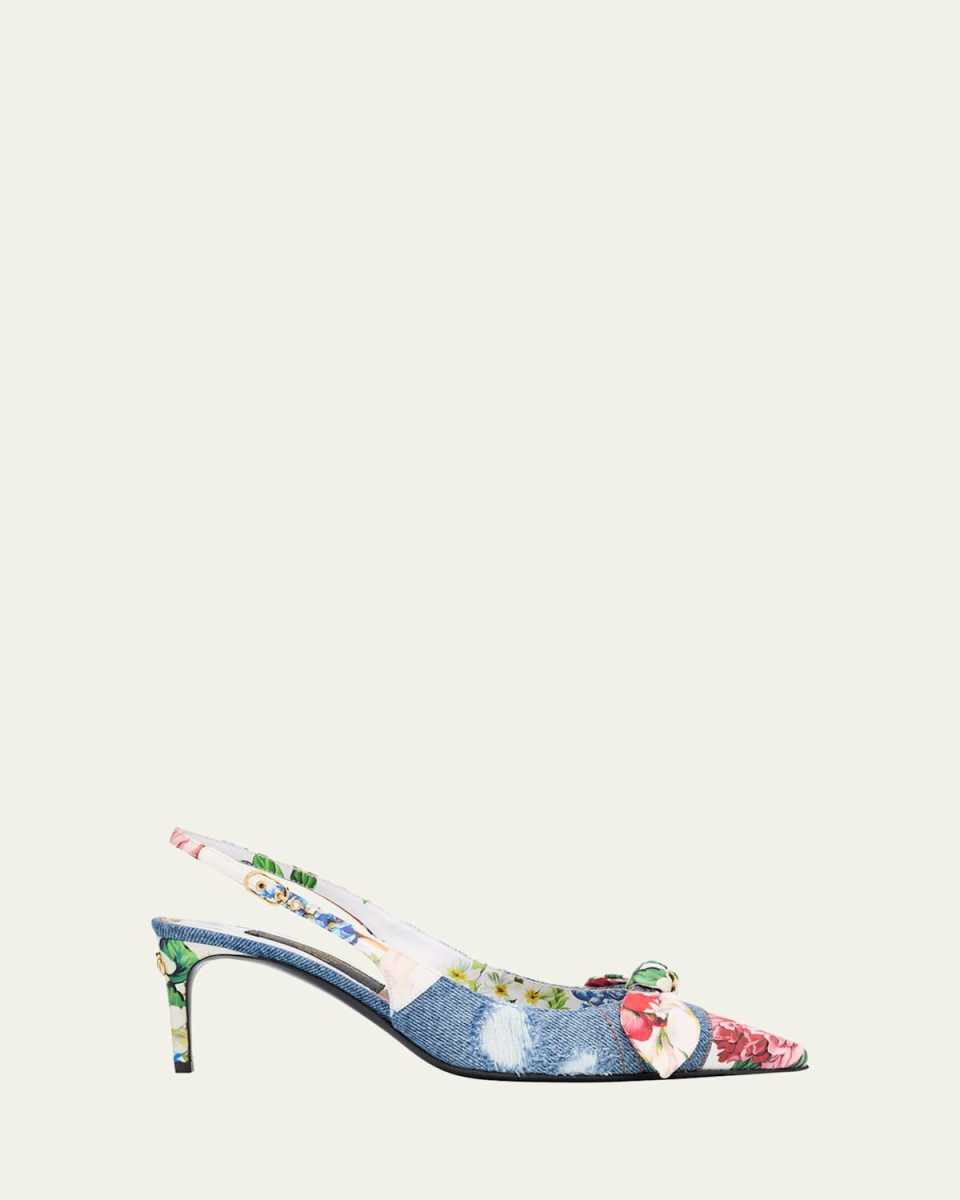 Lollo Eva Floral Bow Slingback Pumps